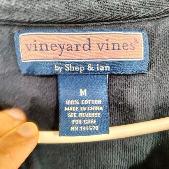 Vineyard Vines 1/4 Zip Pullover Womens Sz M Navy Blue Michigan Embroidered USA - Picture 7 of 11